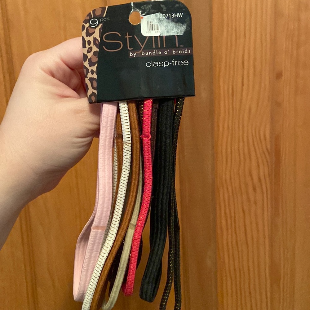 Stylin by bundle o’ braids 9 piece clasp-free headband set